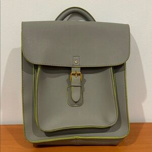 Gray Backpack with Green Trim by Indigo
